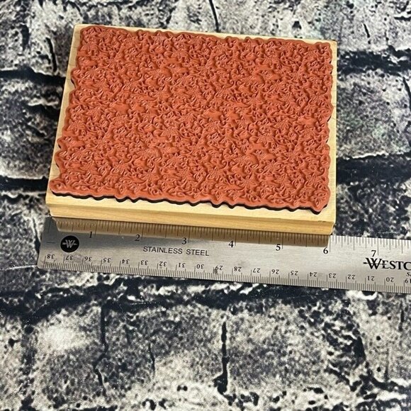 inkadinkado Rubber Stamp Wood Block floral background butterfly - Picture 7 of 7